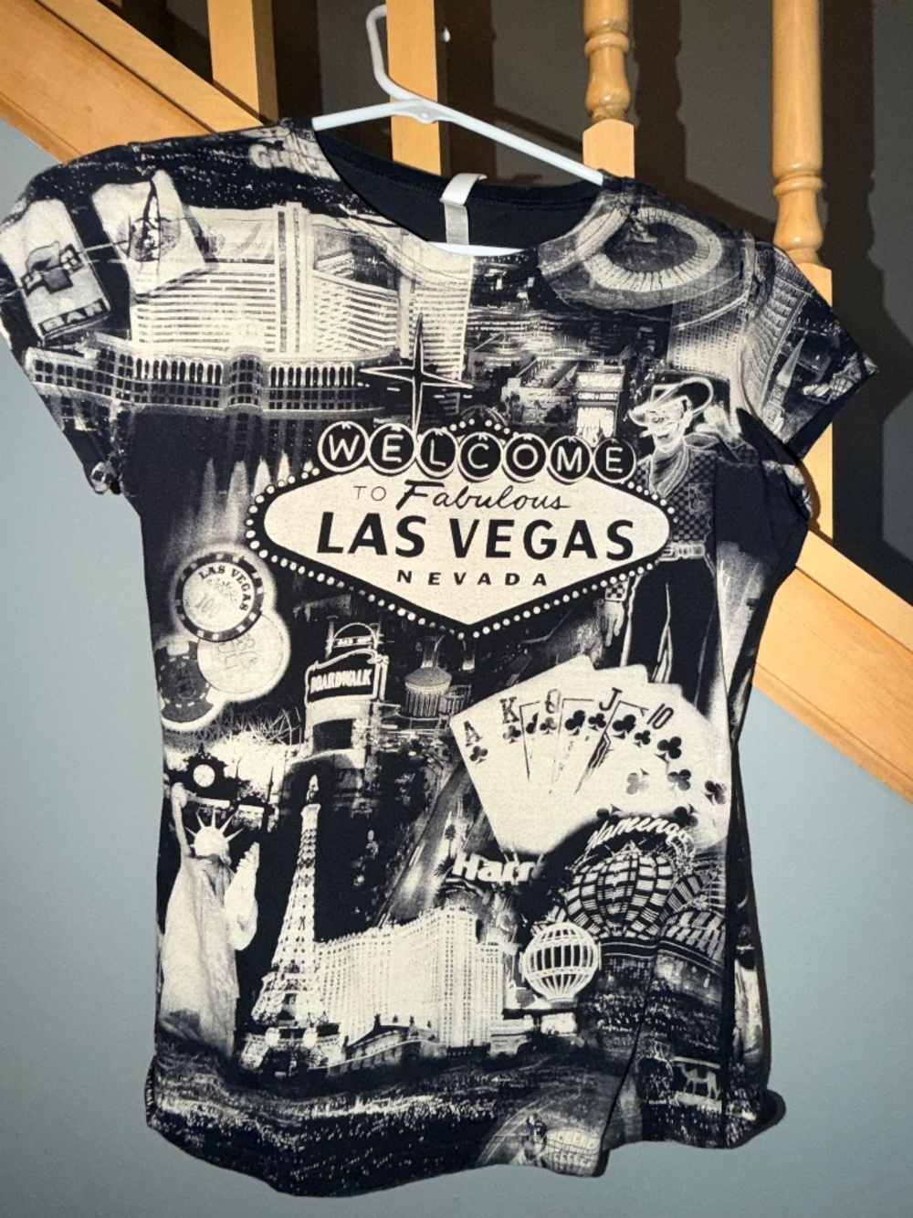 Reserved Women's Las Vegas Black & Tan T-shirt Sz Lg